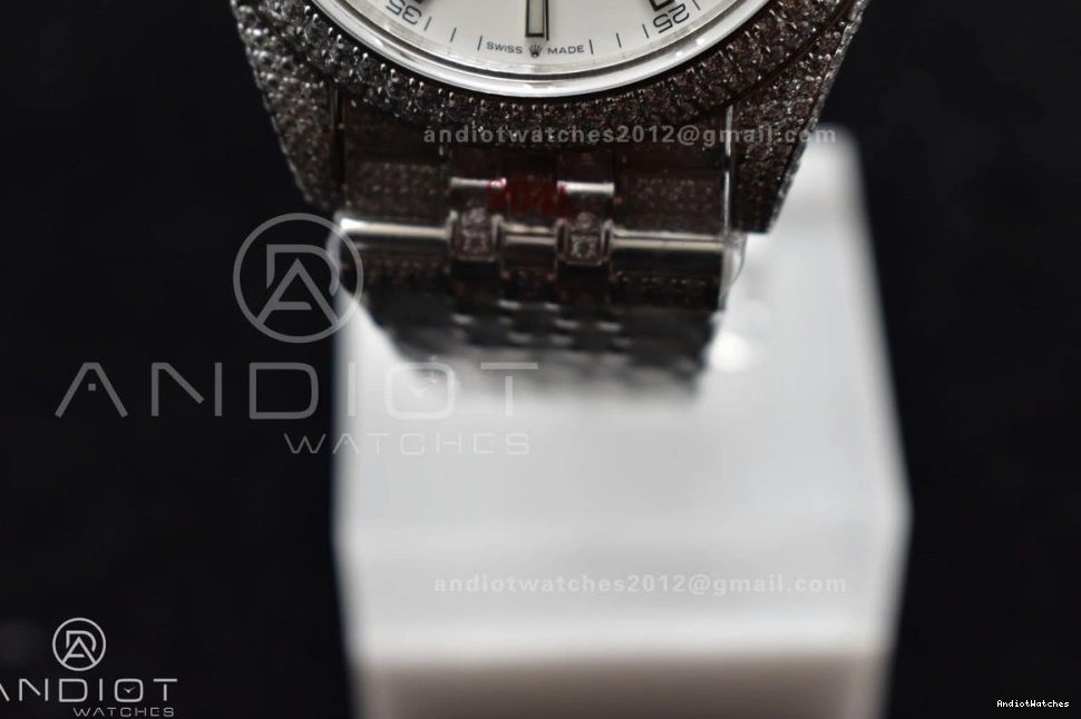 JDF 41mm Best Version White 906 Upgraded Stick Diamond Markers DateJust 0828